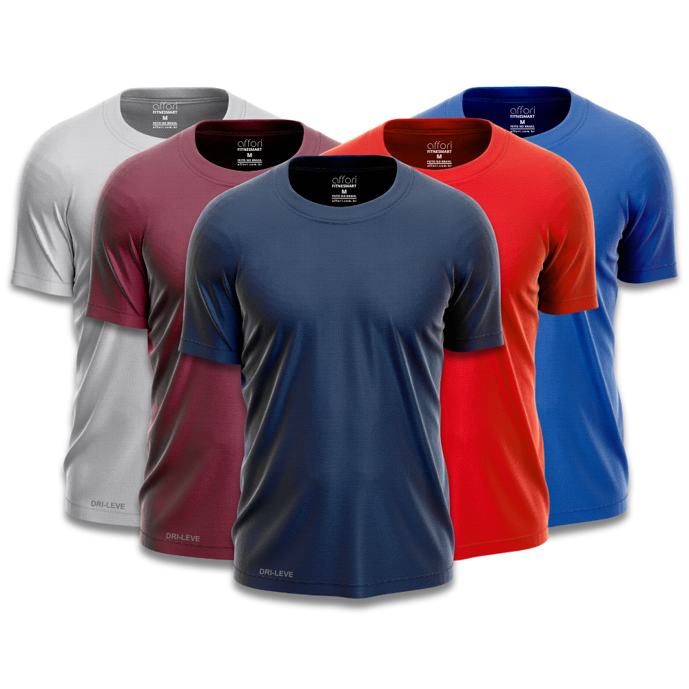 5er-Set Dry Fit T-Shirts für Herren fürs Fitnessstudio – Anti-Schweiß - KONIGFIT