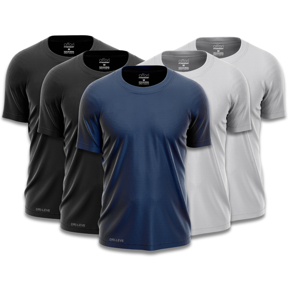 5er-Set Dry Fit T-Shirts für Herren fürs Fitnessstudio – Anti-Schweiß - KONIGFIT