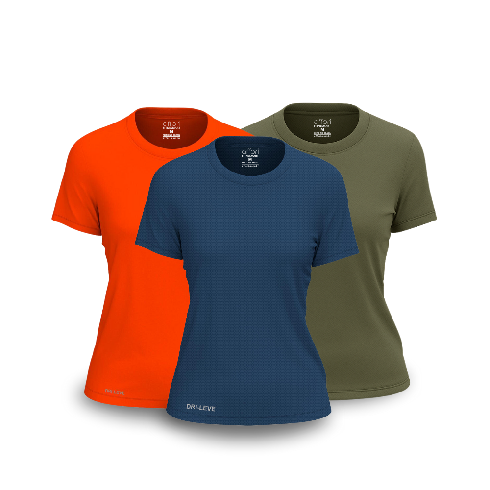 3er-Set Dry Fit T-Shirts für Damen fürs Fitnessstudio – Anti-Schweiß - KONIGFIT