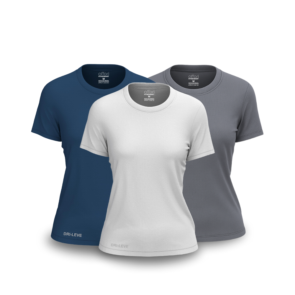 3er-Set Dry Fit T-Shirts für Damen fürs Fitnessstudio – Anti-Schweiß - KONIGFIT