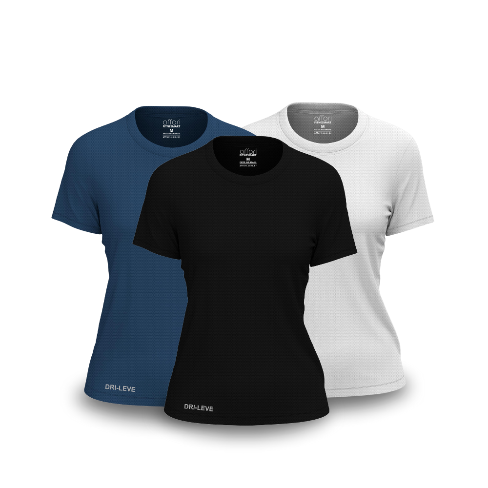 3er-Set Dry Fit T-Shirts für Damen fürs Fitnessstudio – Anti-Schweiß - KONIGFIT