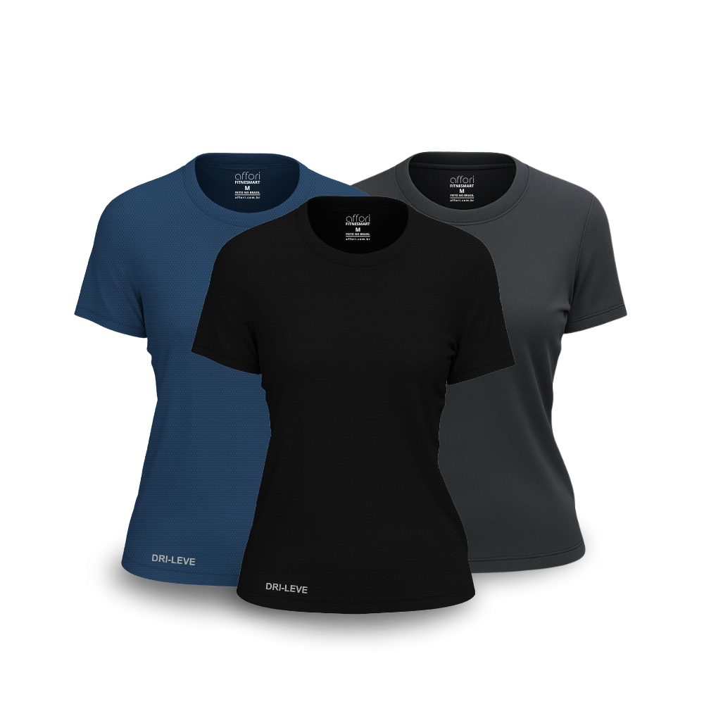 3er-Set Dry Fit T-Shirts für Damen fürs Fitnessstudio – Anti-Schweiß - KONIGFIT