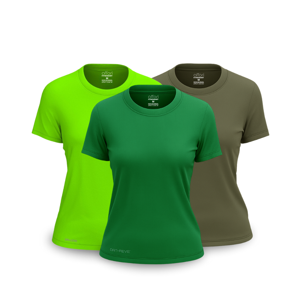 3er-Set Dry Fit T-Shirts für Damen fürs Fitnessstudio – Anti-Schweiß - KONIGFIT
