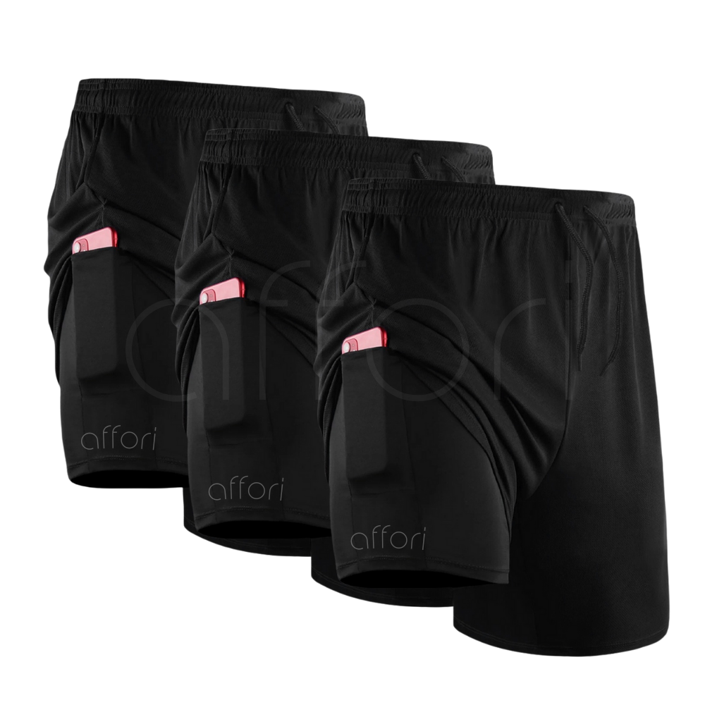 3er-Pack 2-in-1-Kompressionsshorts – Winteraktion - KONIGFIT