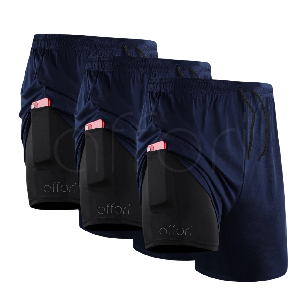 3er-Pack 2-in-1-Kompressionsshorts – Winteraktion - KONIGFIT