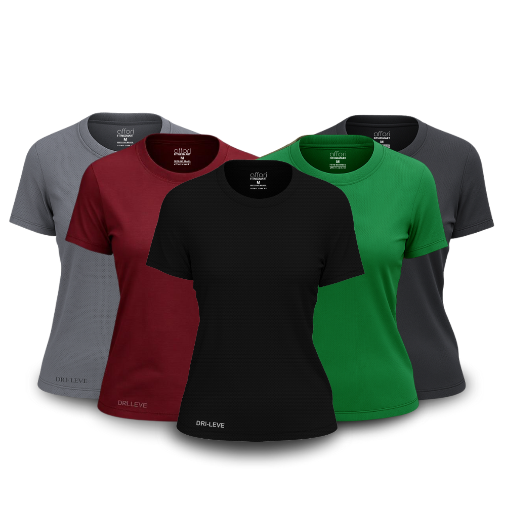 5er-Set Dry Fit T-Shirts für Damen für das Fitnessstudio – Anti-Schweiß - KONIGFIT
