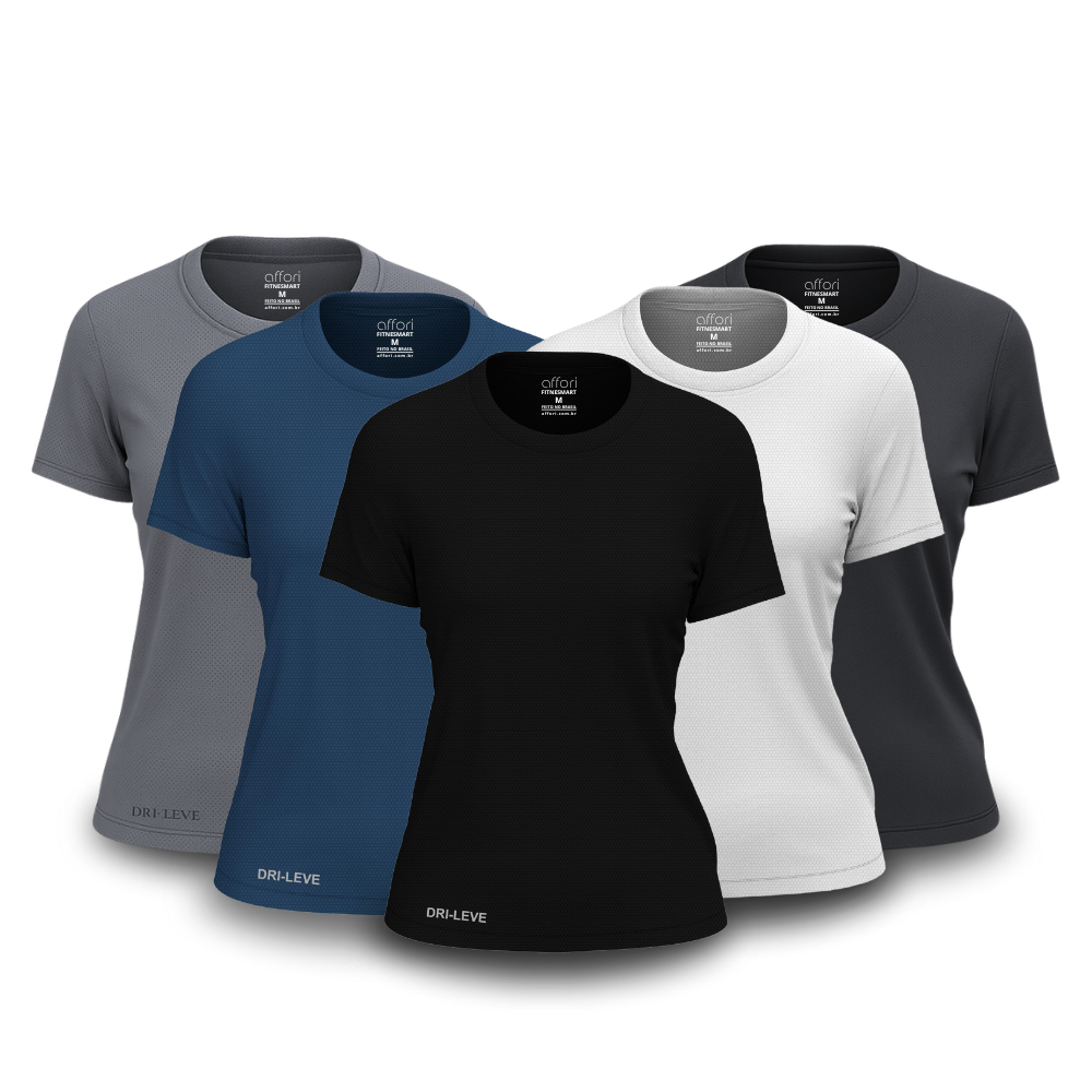 5er-Set Dry Fit T-Shirts für Damen für das Fitnessstudio – Anti-Schweiß - KONIGFIT