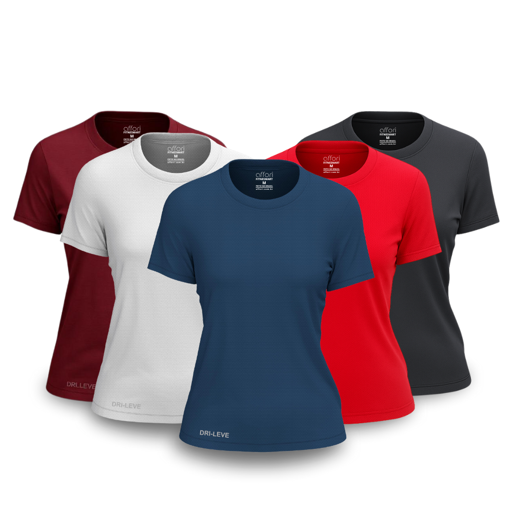 5er-Set Dry Fit T-Shirts für Damen für das Fitnessstudio – Anti-Schweiß - KONIGFIT