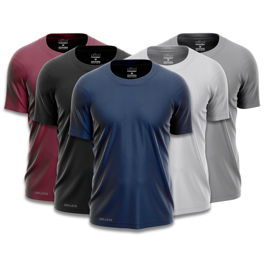 5er-Set Dry Fit T-Shirts für Herren fürs Fitnessstudio – Anti-Schweiß - KONIGFIT