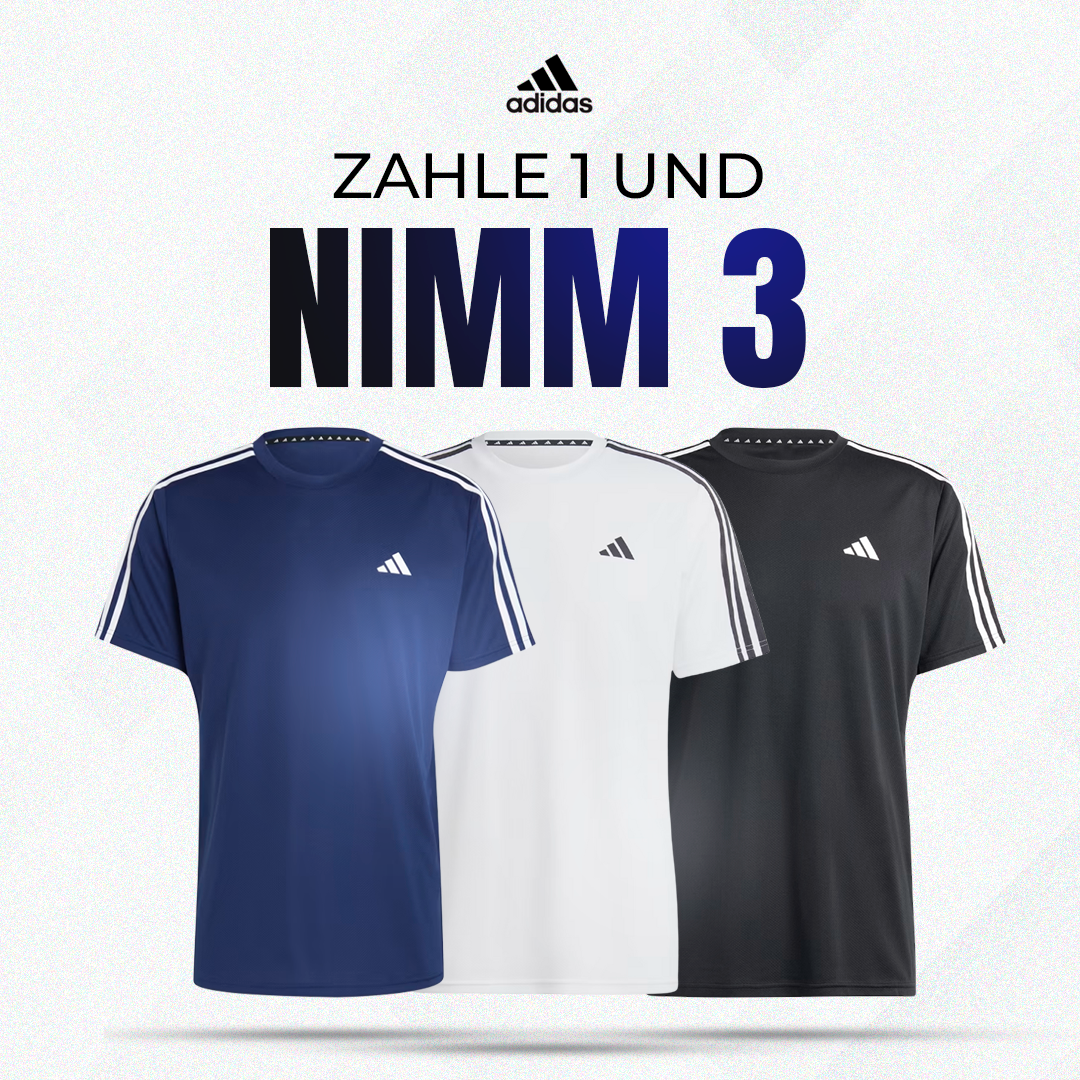 3 Adidas Essentials 3-Streifen-Trainingsshirt (Kaufen Sie 1 und erhalten Sie 3 gratis)