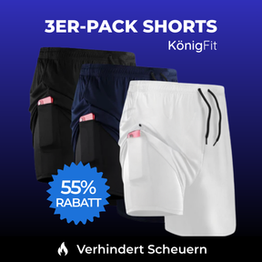 3er-Pack 2-in-1-Kompressionsshorts – Winteraktion - KONIGFIT