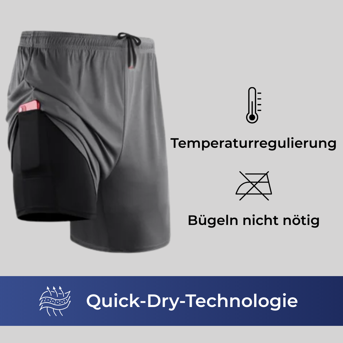 Kaufen Sie 2 und erhalten Sie 3 – 2-in-1-Kompressionsshorts - KONIGFIT