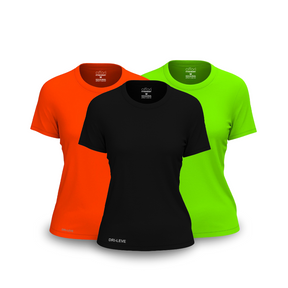 3er-Set Dry Fit T-Shirts für Damen fürs Fitnessstudio – Anti-Schweiß - KONIGFIT