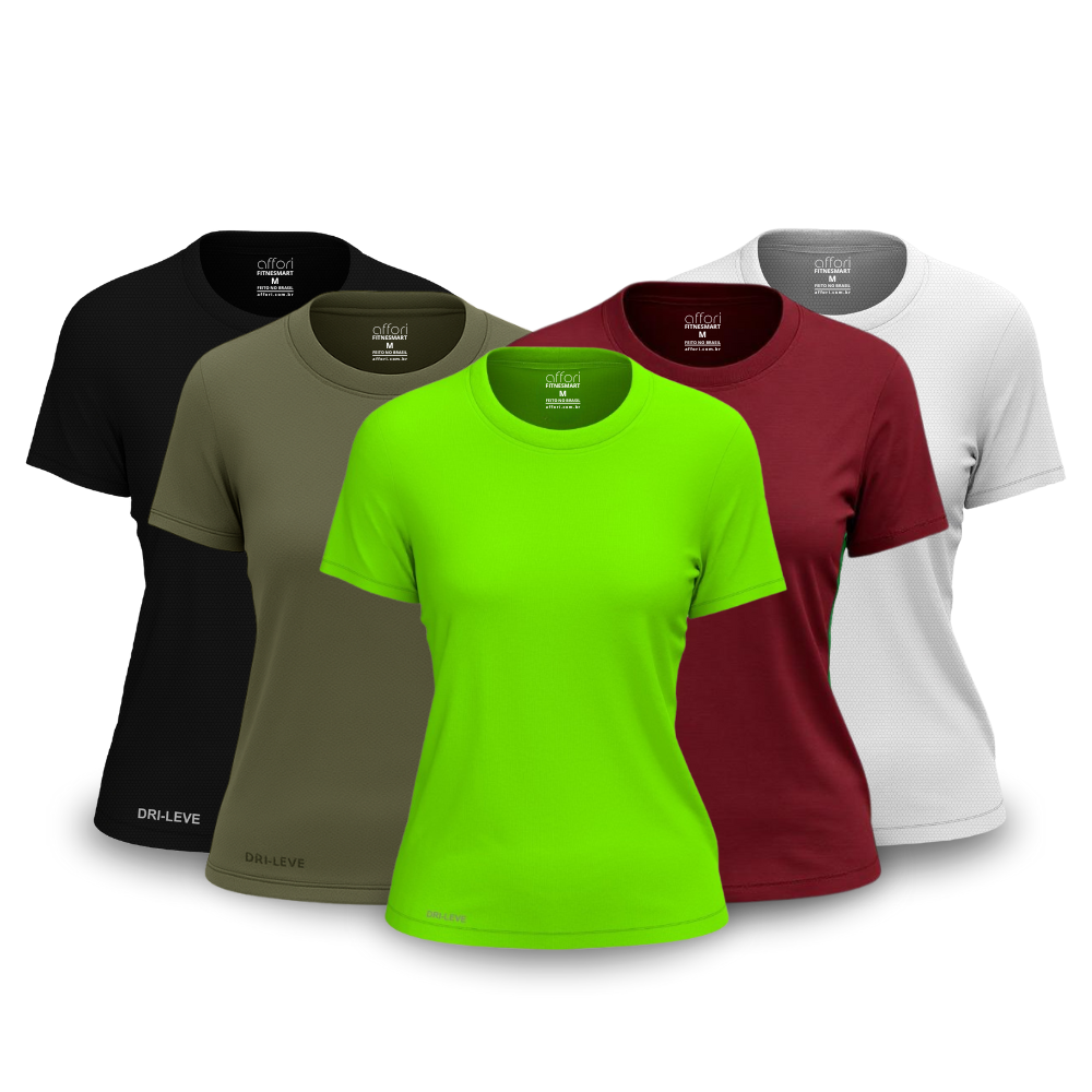 5er-Set Dry Fit T-Shirts für Damen für das Fitnessstudio – Anti-Schweiß - KONIGFIT